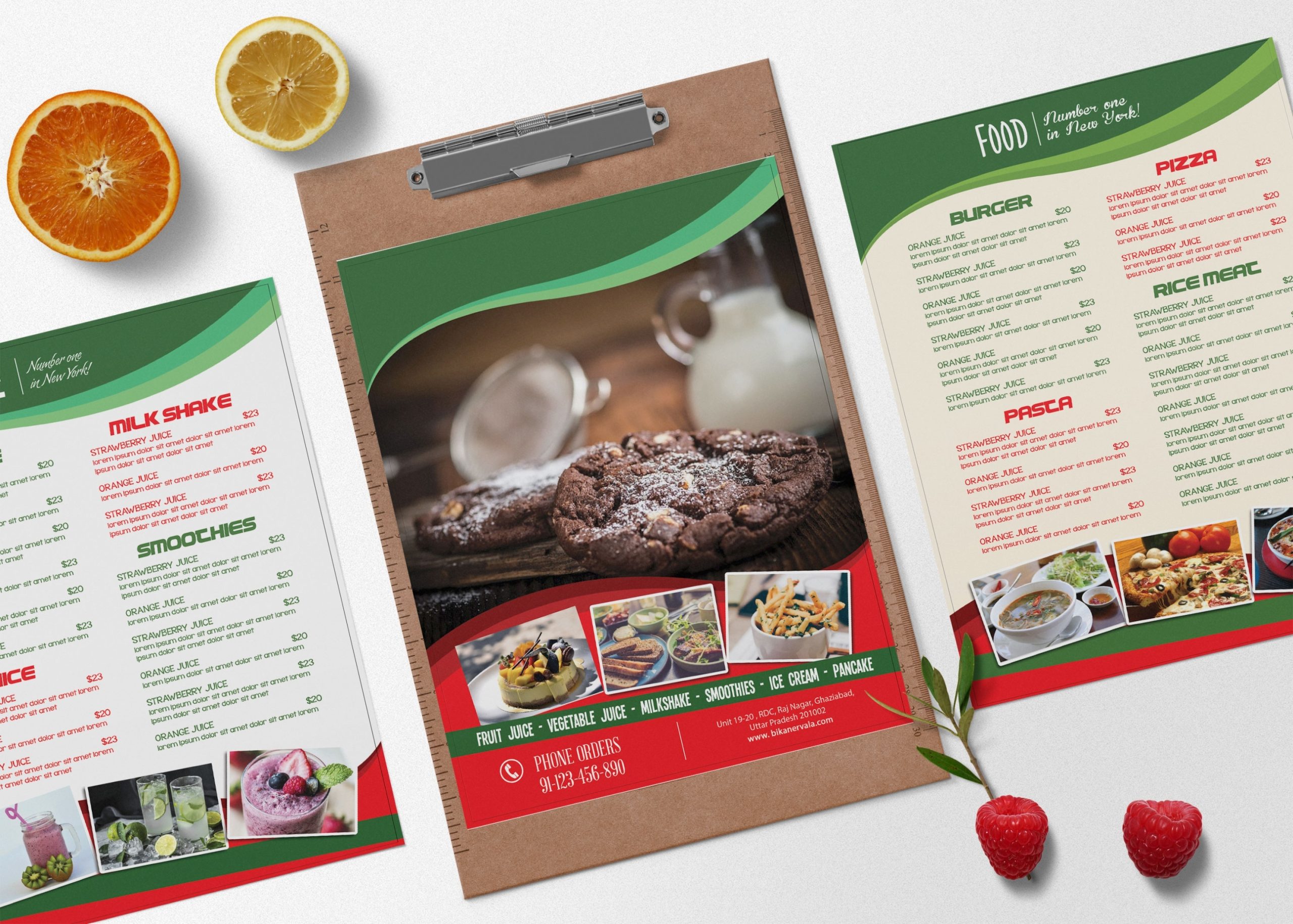 Bakery Menu Bi Fold Brochure Design Template - 99Effects Pertaining To Bi Fold Menu Template