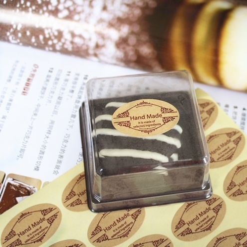Baking Dessert Package Sticker Hand Made Letter Decoration Bag Box With Supermarket Bag Packing Letter Template