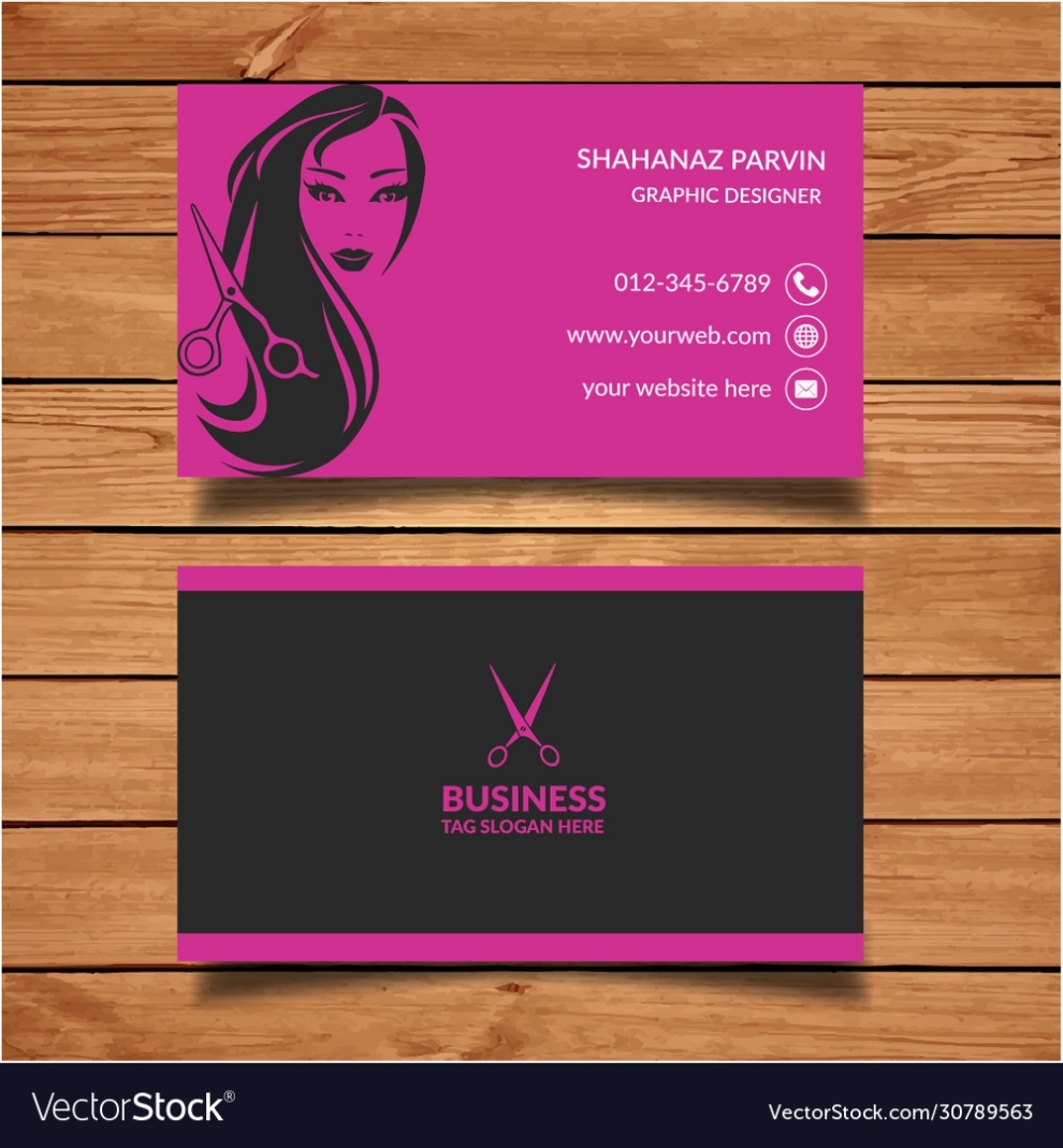 Beauty Salon Business Card Design Templates Vector Image for Hair Salon Business Card Template