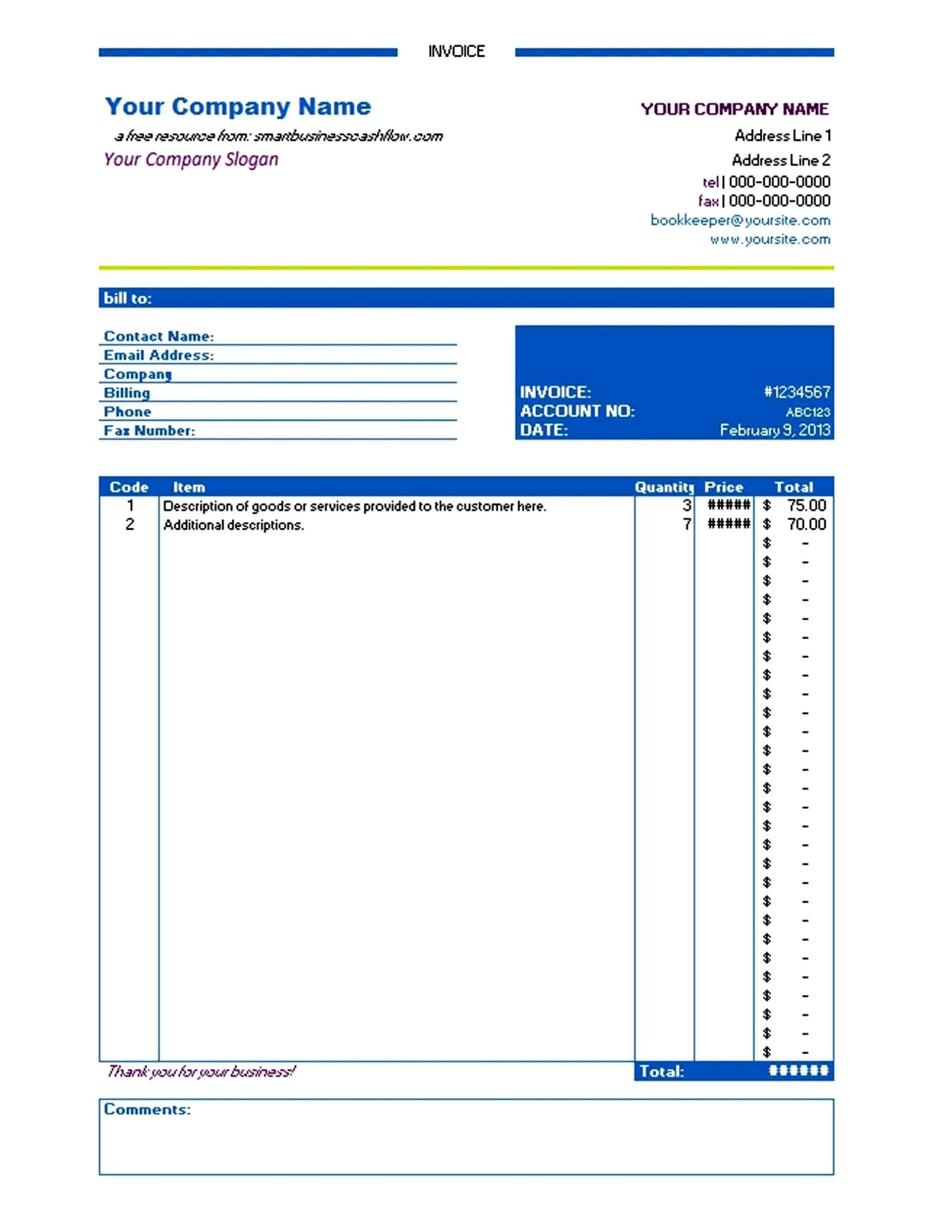 Best Invoice Template * Invoice Template Ideas In Free Downloadable Invoice Template For Word