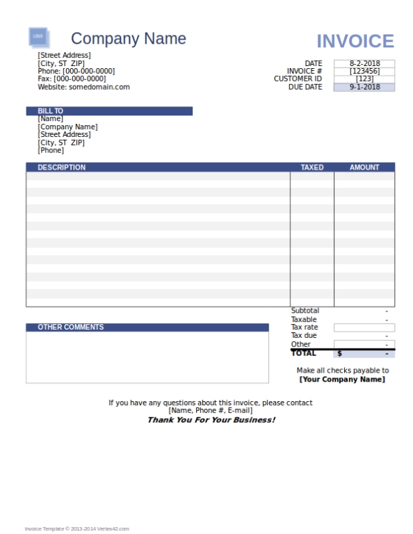 Blank Invoices In Excel Examples - 9+ Pdf | Examples with regard to Invoice Template For Pages