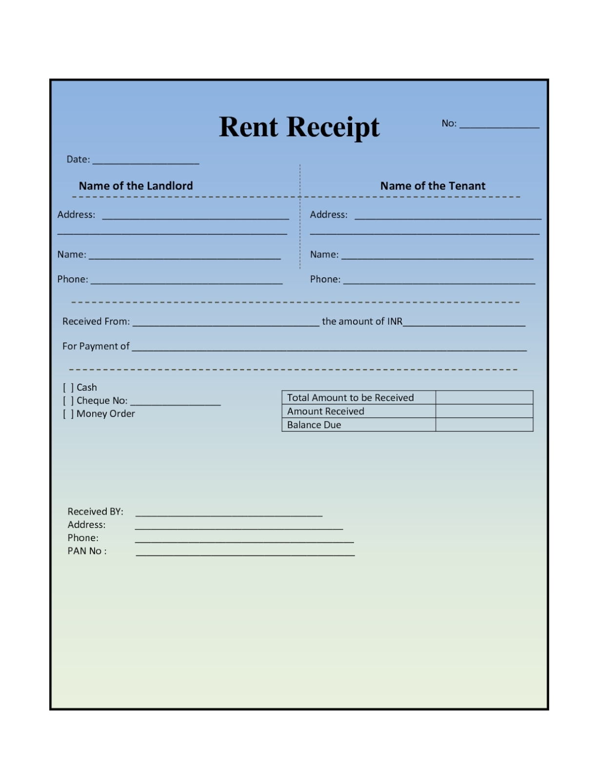 Blank Rent Invoice Template - Cards Design Templates Pertaining To Invoice Template For Rent