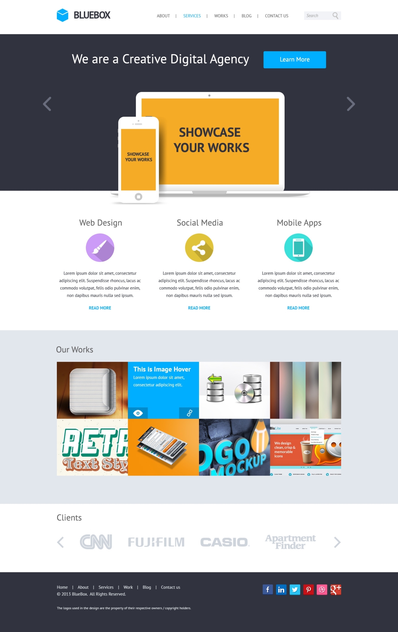 Bluebox: Flat Website Psd Templates Design - Graphicsfuel With Free Psd Website Templates For Business