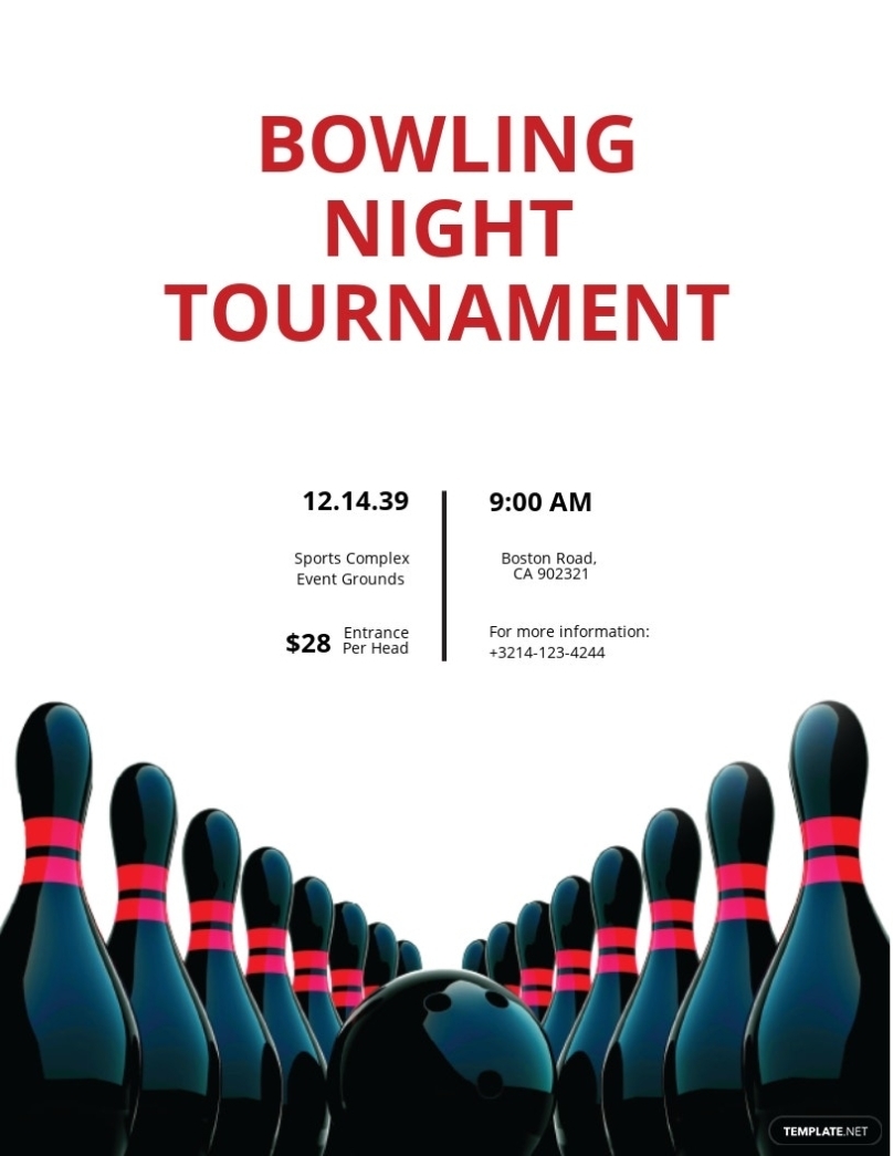 Bowling Flyer Template [Free Jpg] - Illustrator, Word, Apple Pages, Psd with regard to Bowling Flyers Templates Free