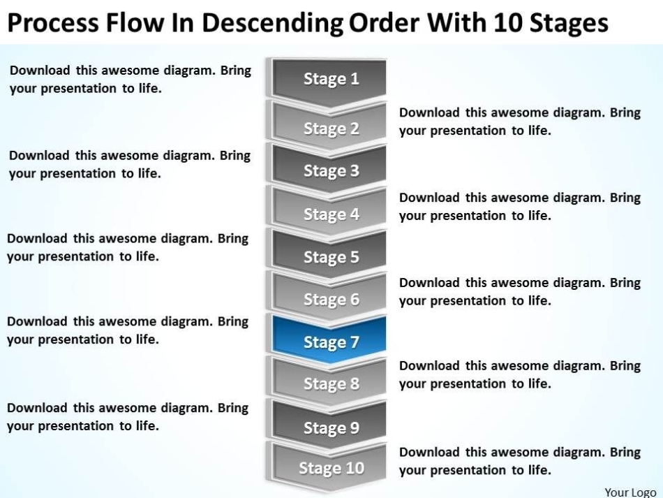 Business Intelligence Diagram Process Flow Descending Order With 10 Regarding Business Intelligence Plan Template