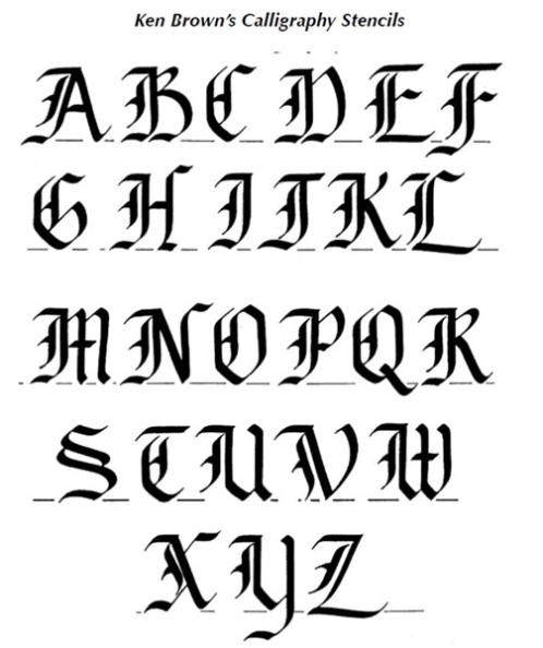 Calligraphy Alphabet : Old English Calligraphy Alphabet intended for Olden Day Letter Template
