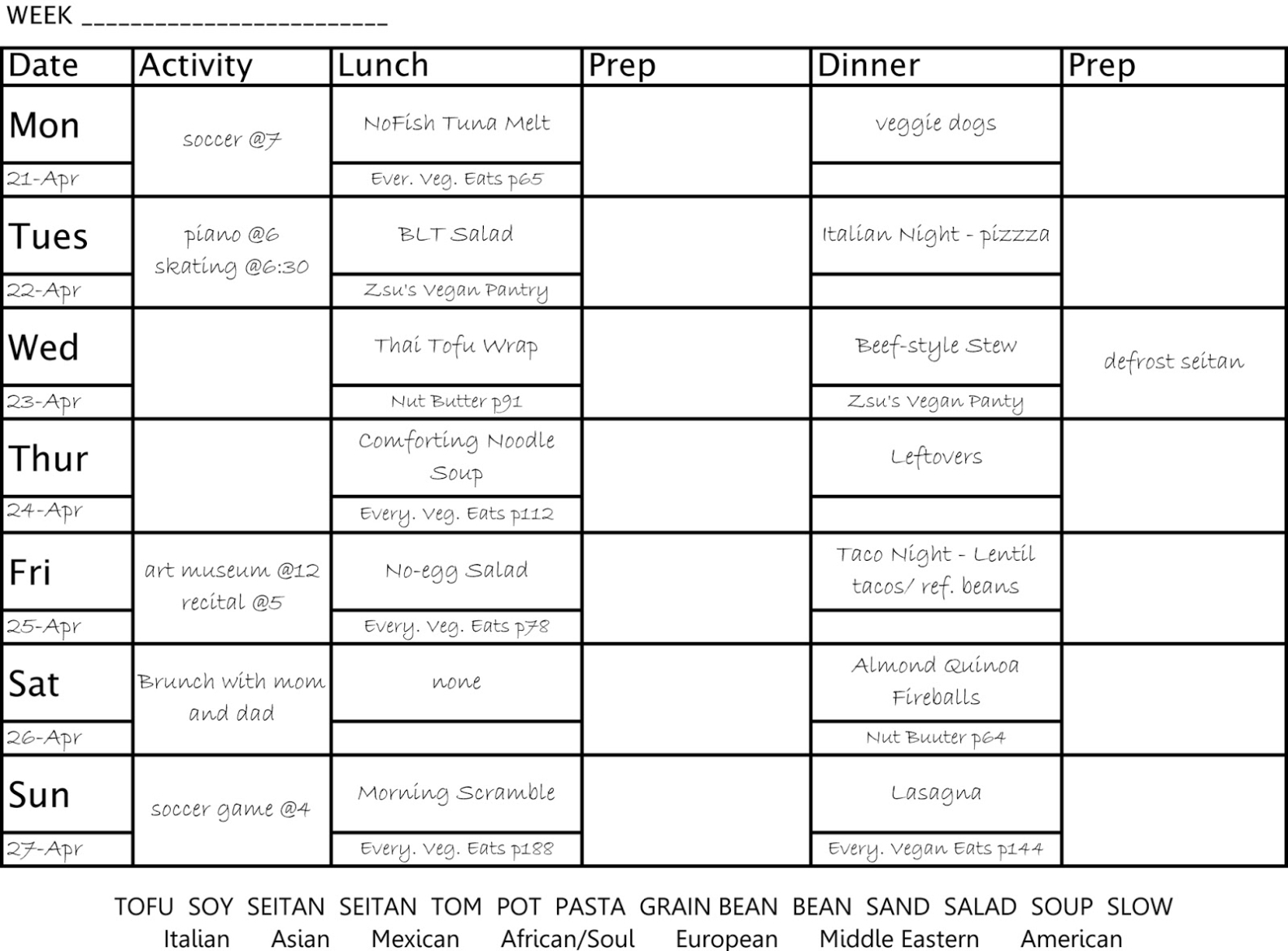 Camping Menu Planner Template Intended For Camping Menu Planner Template