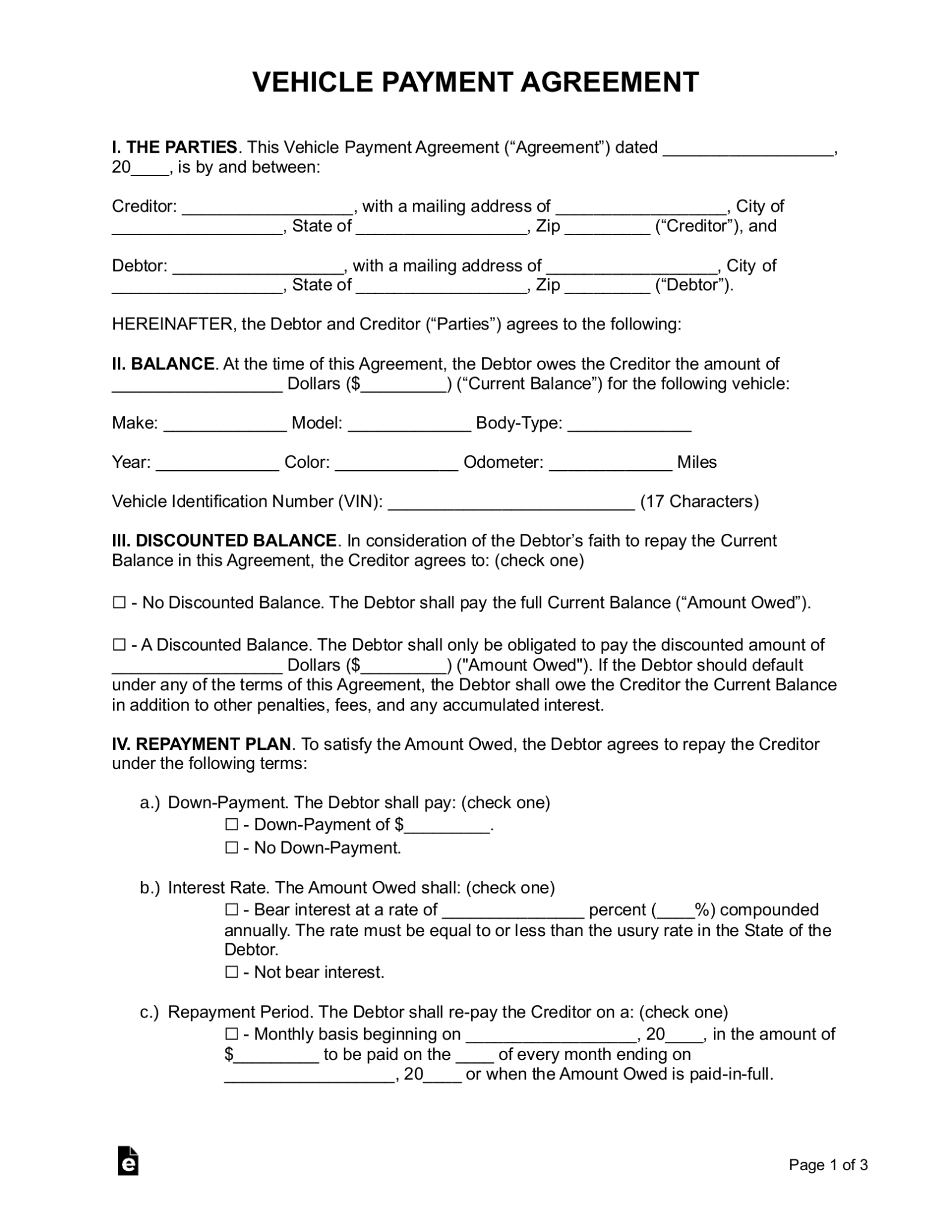 Car Payment Agreement Letter - 26 Great Loan Agreement Template For Financial Payment Plan Agreement Template