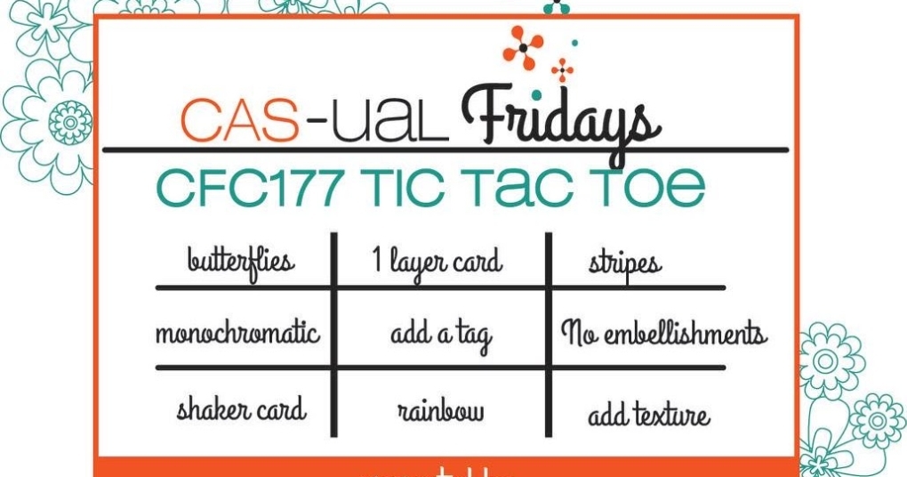 Cas-Ual Fridays: Cfc177 -- Tic Tac Toe for Tic Tac Toe Menu Template