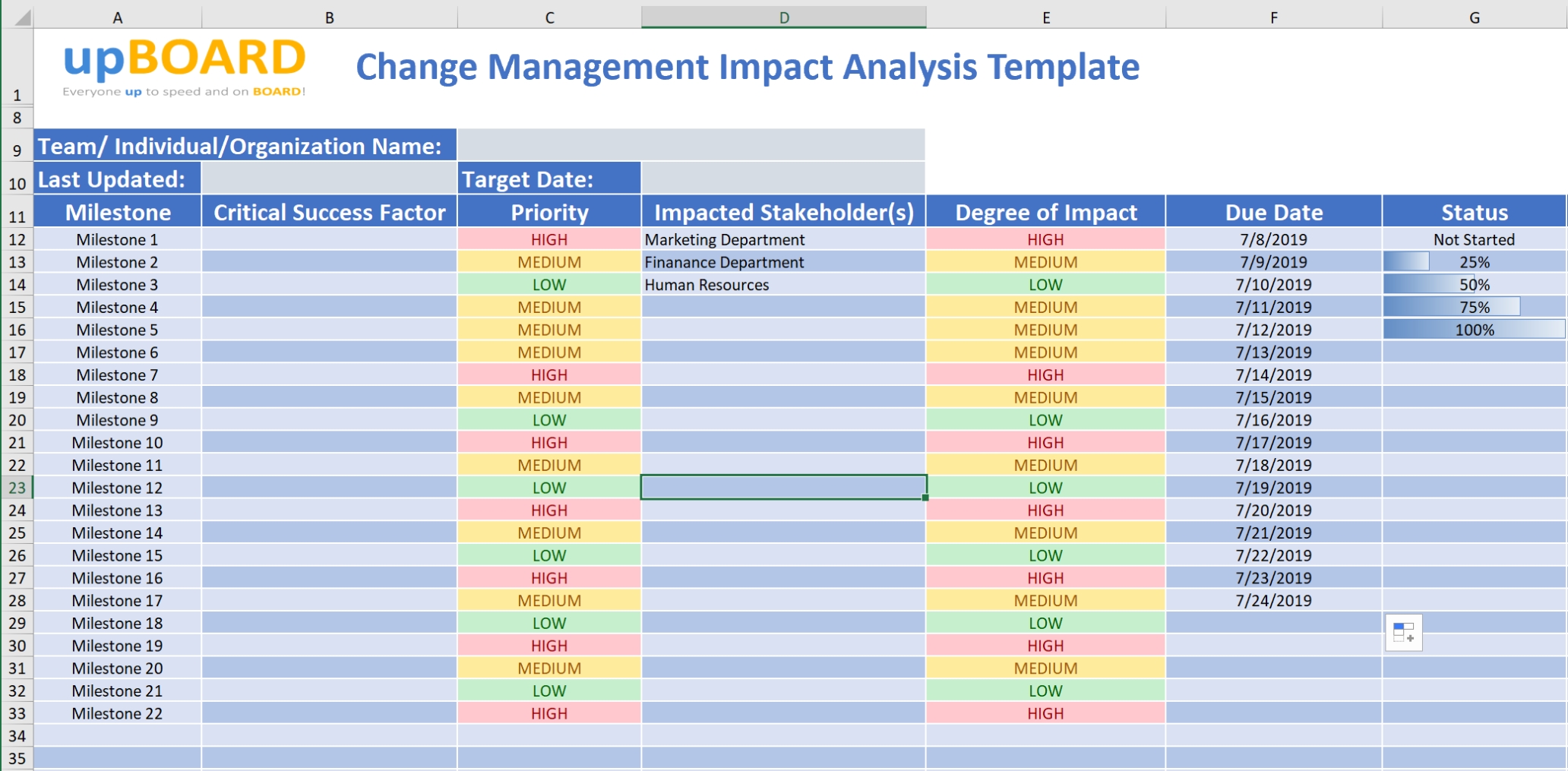 Change Impact Assessment Template Excel / Free Business Impact Analysis pertaining to Business Impact Analysis Template Xls