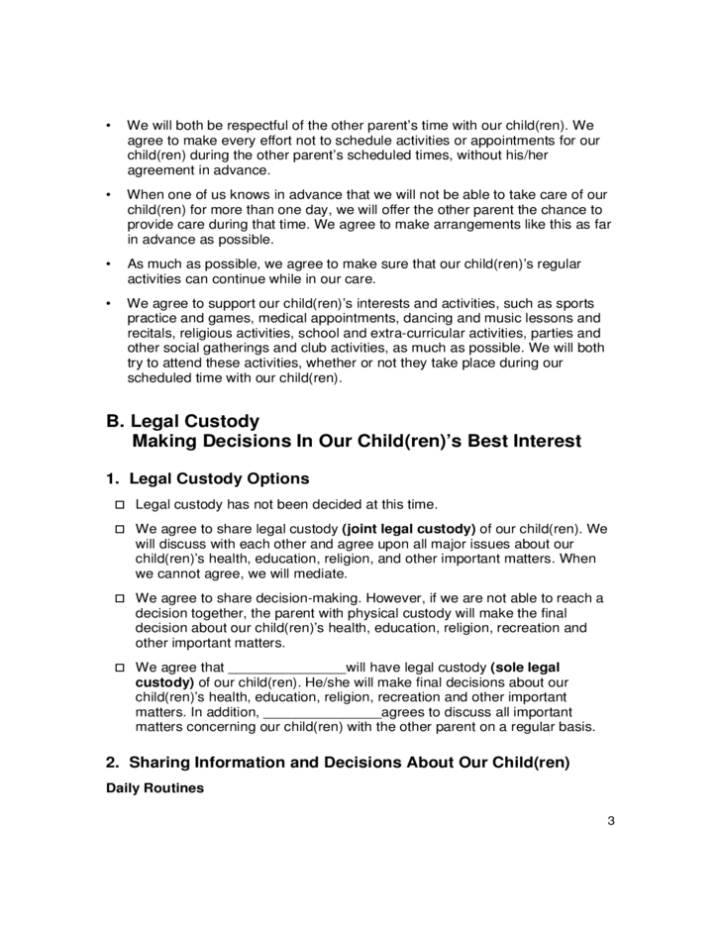 Child Custody Or Access Mediation Program Montgomery County Circuit With Regard To Family Mediation Agreement Template