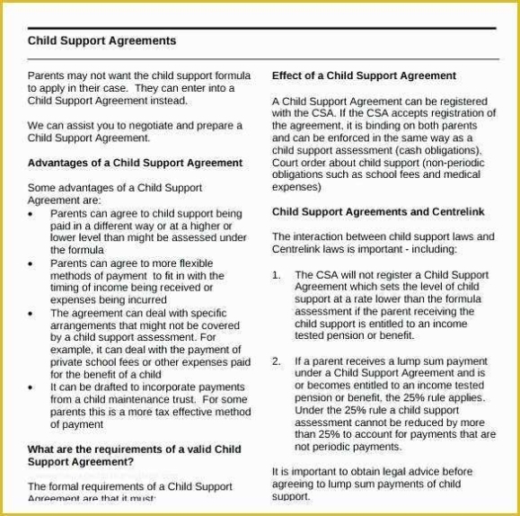 Child Support Agreement Template Free Download Of Child Support Receipt Throughout Mutual Child Support Agreement Template