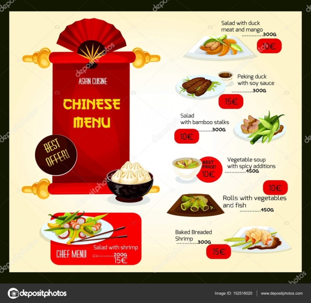Chinese Restaurant Menu Templates | Vector Menu Template Of Chinese with Asian Restaurant Menu Template