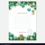 Christmas Letter From Santa Claus Template A4 Vector Image with regard to Letter From Santa Claus Template