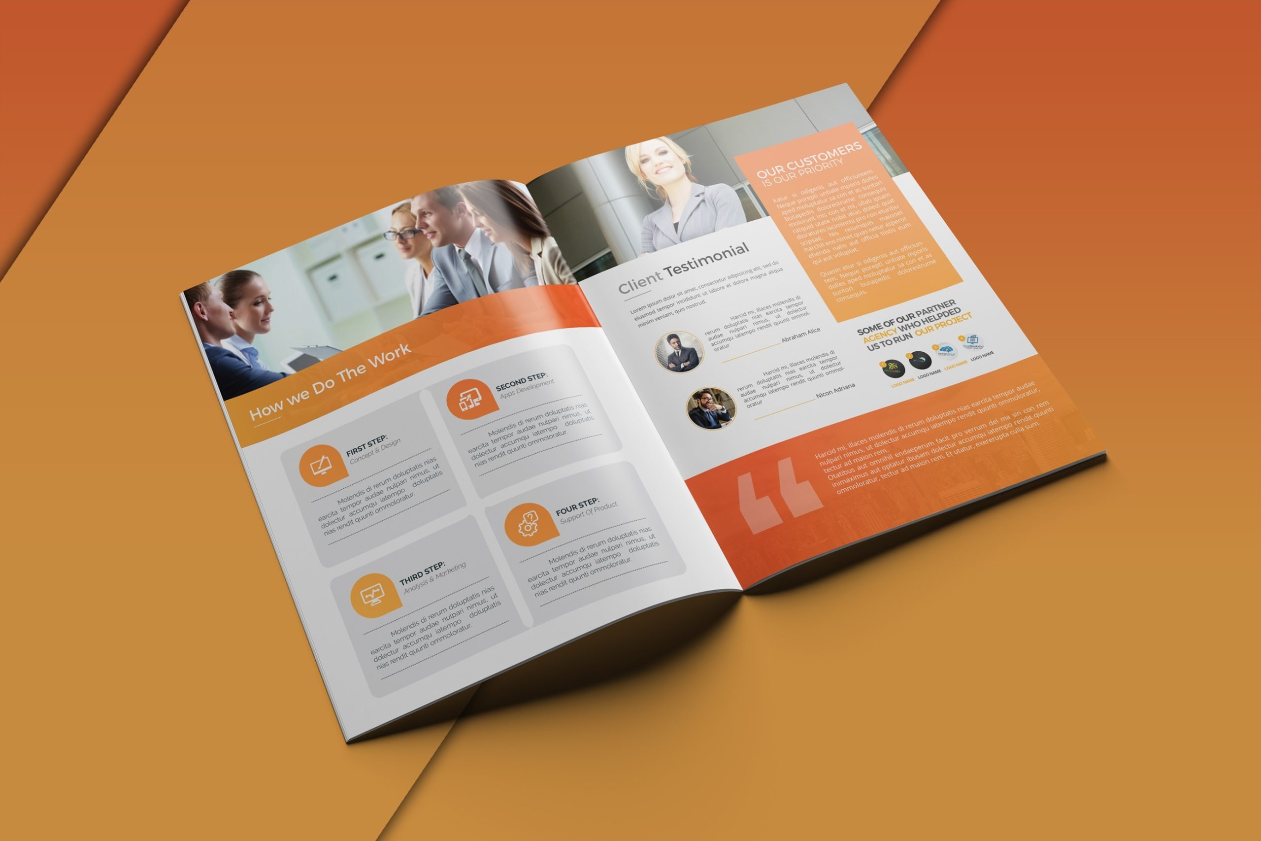Clean Business Brochure Template On Behance With Regard To Business Service Catalogue Template