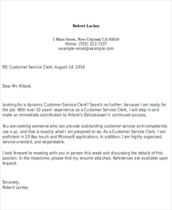 Clerical Cover Letter - 10+ Free Word, Pdf Format Download | Free For Client Care Letter Template