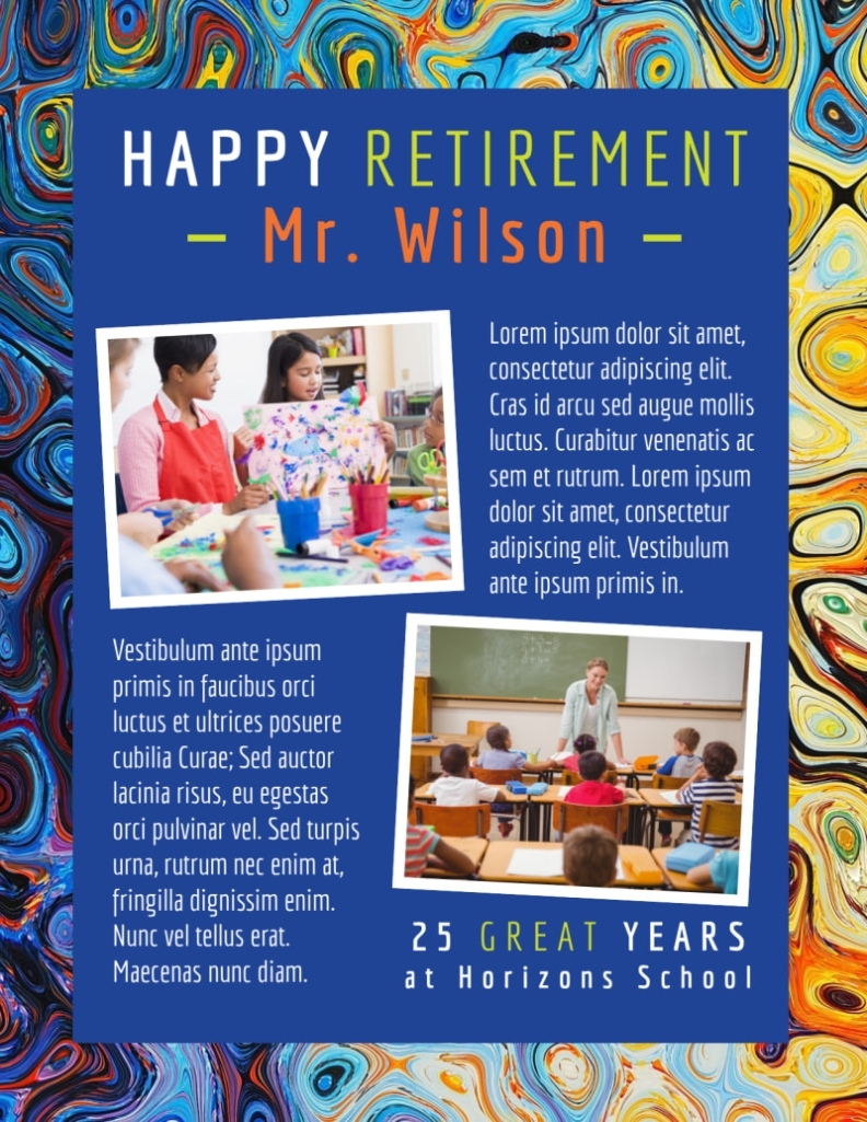 Colorful Retirement Party Flyer Template | Mycreativeshop Throughout Retirement Party Flyer Template