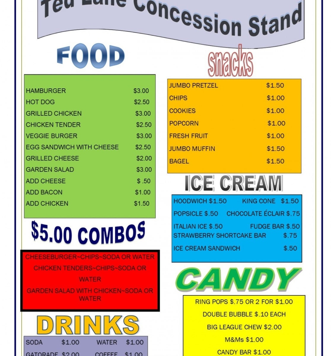 Concession Stand Menu Template - 10+ Professional Templates Ideas pertaining to Concession Stand Menu Template