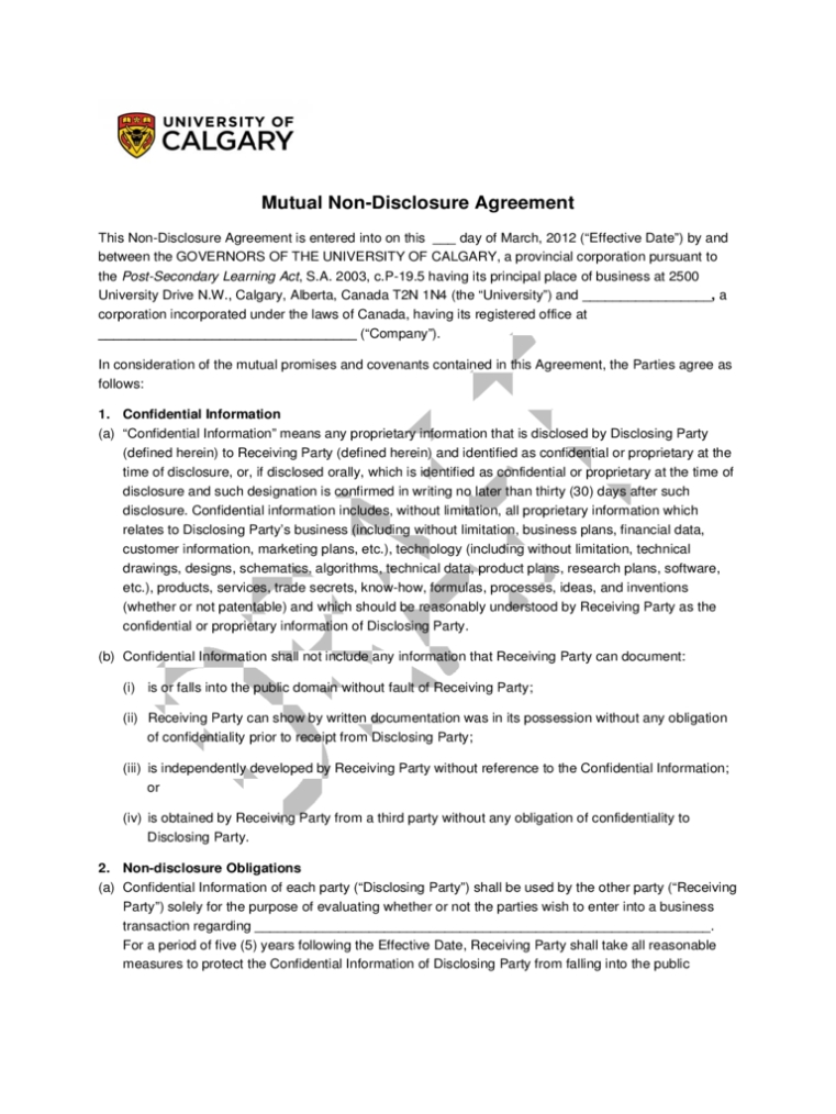 Confidentiality Agreement Template - 11 Free Templates In Pdf, Word Pertaining To Free Mutual Non Disclosure Agreement Template