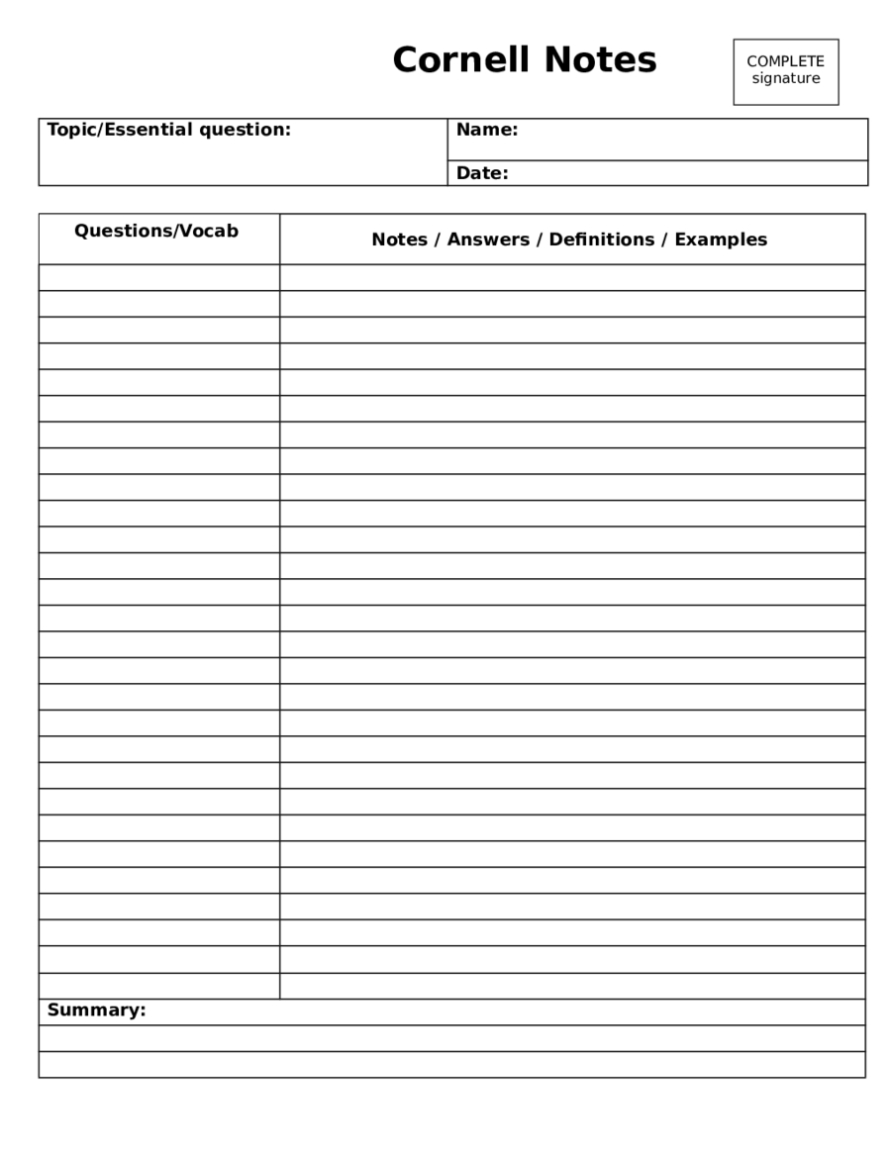 Cornell Notes Template Word Doc - One Platform For Digital Solutions inside Lecture Notes Template Word
