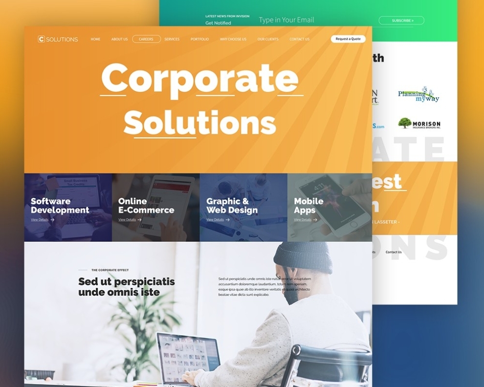Corporate Website Free Psd Template - Download Psd with regard to Free Psd Website Templates For Business