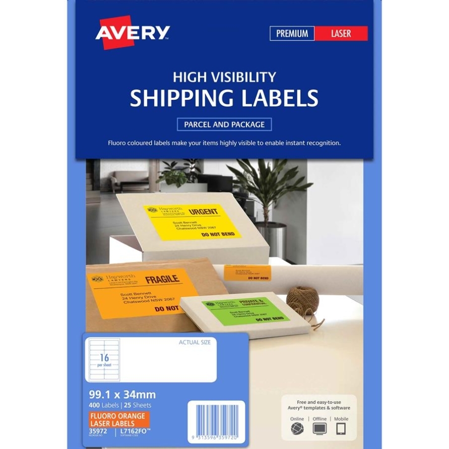 Cos Avery Hi Visibility Labels 16 Per Sheet For 16 Labels Per Page Template