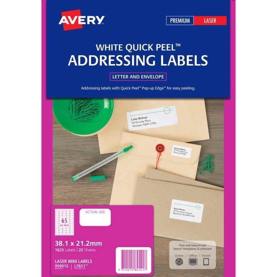 Cos Avery Quick Peel Labels 65 Per Sheet With Label Template 65 Per Sheet