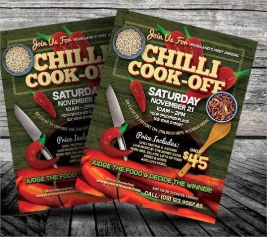 Costum Chili Cook Off Flyer Template Sample | Dremelmicro Throughout Chili Cook Off Flyer Template