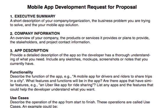 Create An Rfp For Your Mobile App Development Project By Alanhalley Inside Business Plan Template For App Development