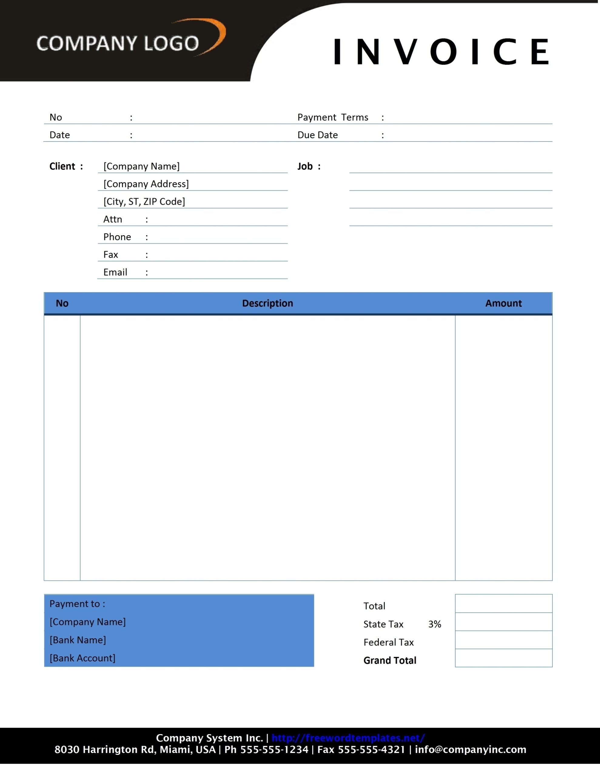 Create Invoice In Word * Invoice Template Ideas in Microsoft Office Word Invoice Template