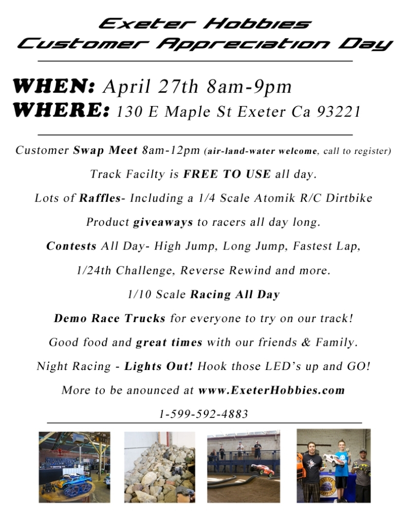 Customer Appreciation Day - April 27Th - Exeter Raceway & Hobbies Pertaining To Customer Appreciation Day Flyer Template