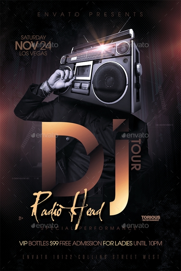 Dj Tour Flyer Template By Take2Design | Graphicriver Pertaining To Tour Flyer Template