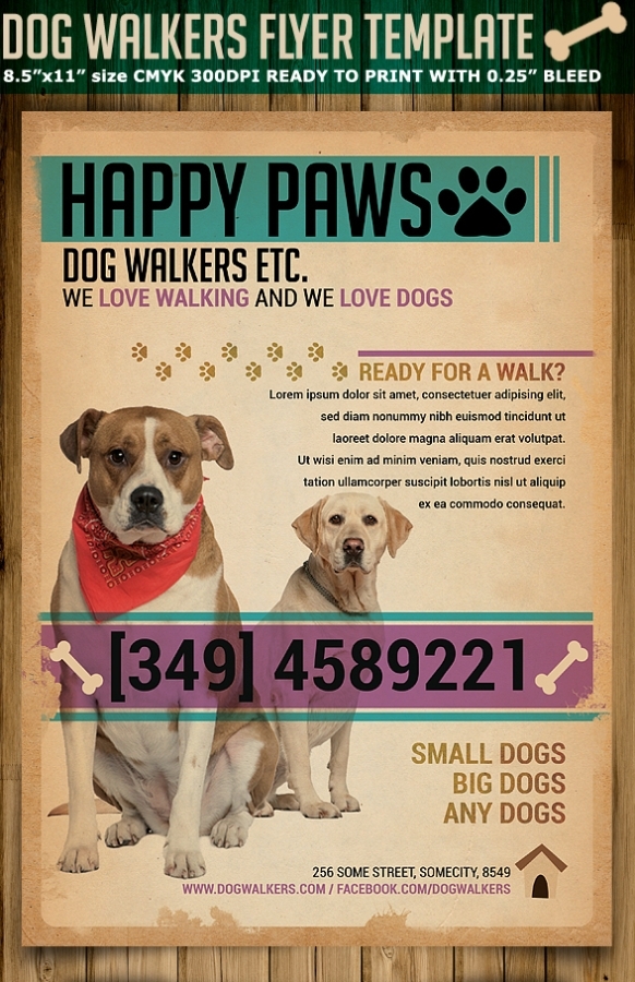 Dog Walkers Flyer Template On Behance In Dog Walking Flyer Template
