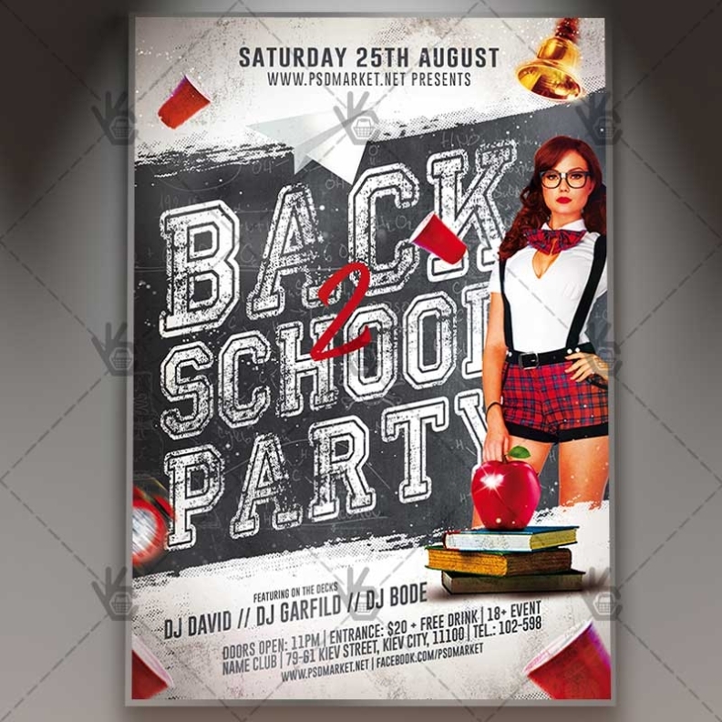 Download Back 2 School Party Flyer - Psd Template | Psdmarket Inside Back To School Party Flyer Template