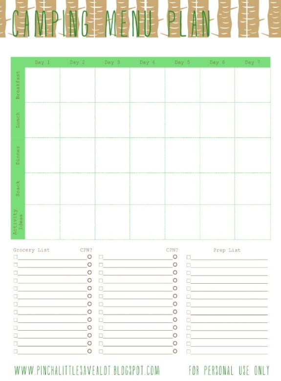 {Download Here} Within Camping Menu Planner Template
