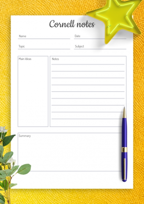 Download Printable Simple Cornell Note-Taking Template Pdf with regard to Note Taking Template Pdf