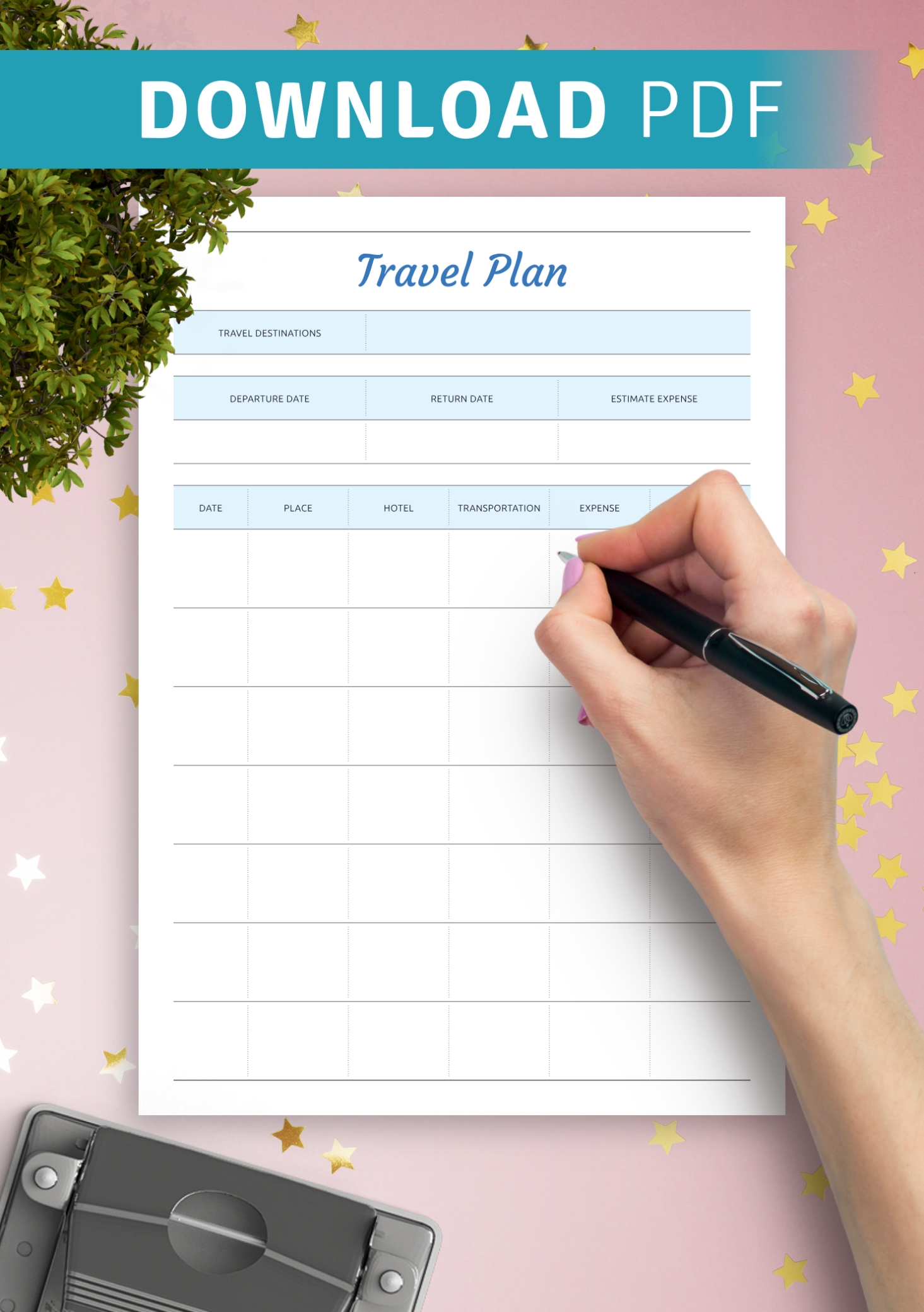 Download Printable Travel Plan Template Pdf Regarding Travel Proposal Template