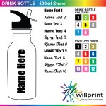Drink Bottle 500Ml | Willprint Shepparton regarding Drink Bottle Label Template