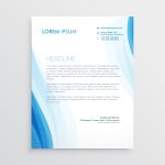 Elegant Blue Letterhead Design Template With Wavy Shape - Download Free intended for Elegant Letterhead Template