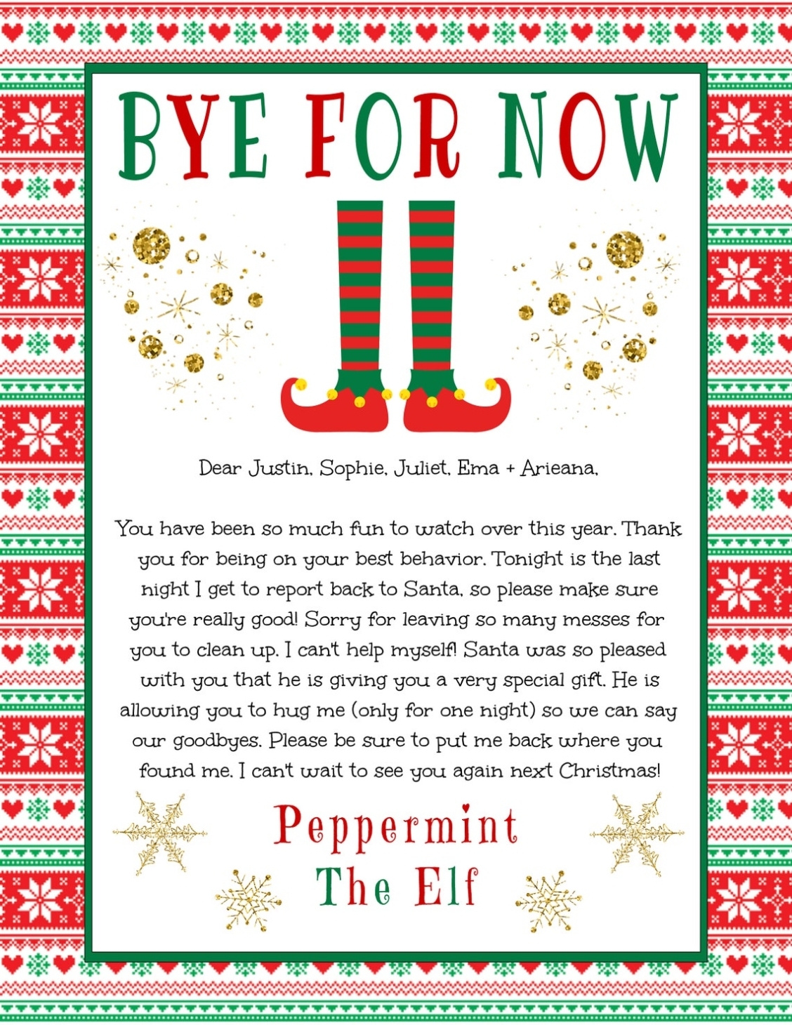 Elf Goodbye Letter Template Editable Elf Farewell Christmas | Etsy Within Elf Goodbye Letter Template