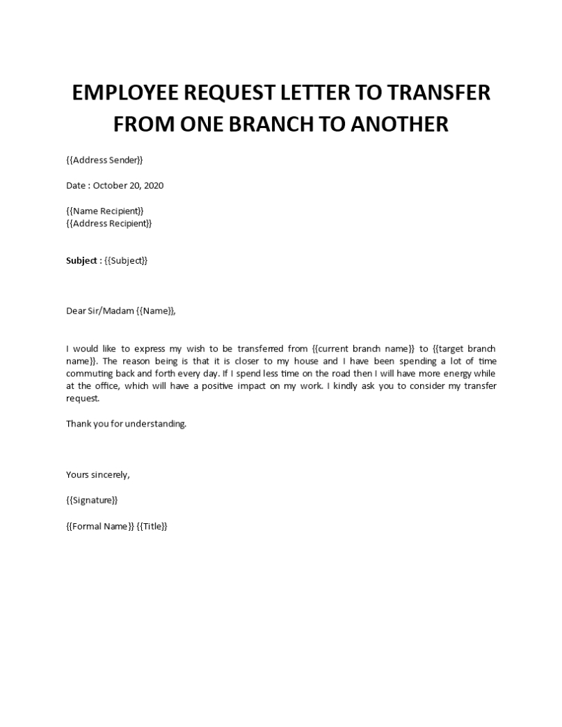 Employee Transfer Letter Intended For Internal Transfer Letter Template
