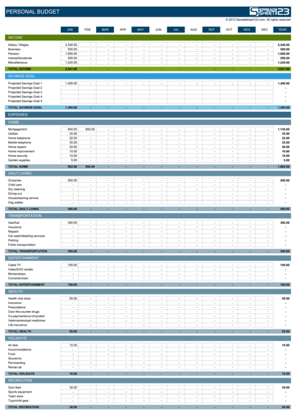 Excel Accounting Template For Small Business 1 — Excelxo With Regard To Business Accounts Excel Template