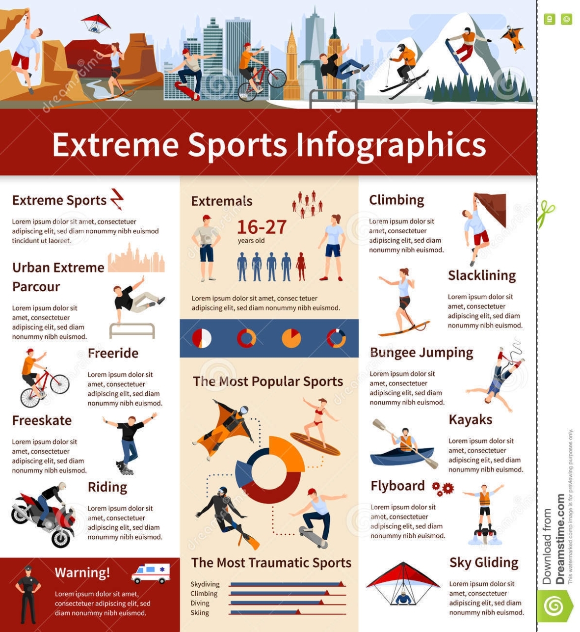 Extreme Sports Infographics Stock Vector - Illustration Of Popular In Sports Infographics Templates