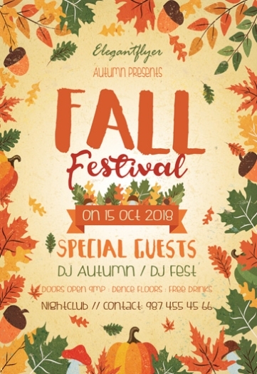 Fall Festival - Free Flyer Psd Template | By Elegantflyer intended for Fall Festival Flyer Templates Free