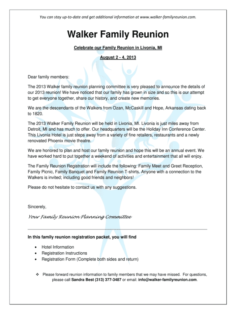 Family Reunion Template Letters - 15 Best Family Reunion Letterhead Pertaining To Free Family Reunion Letter Templates