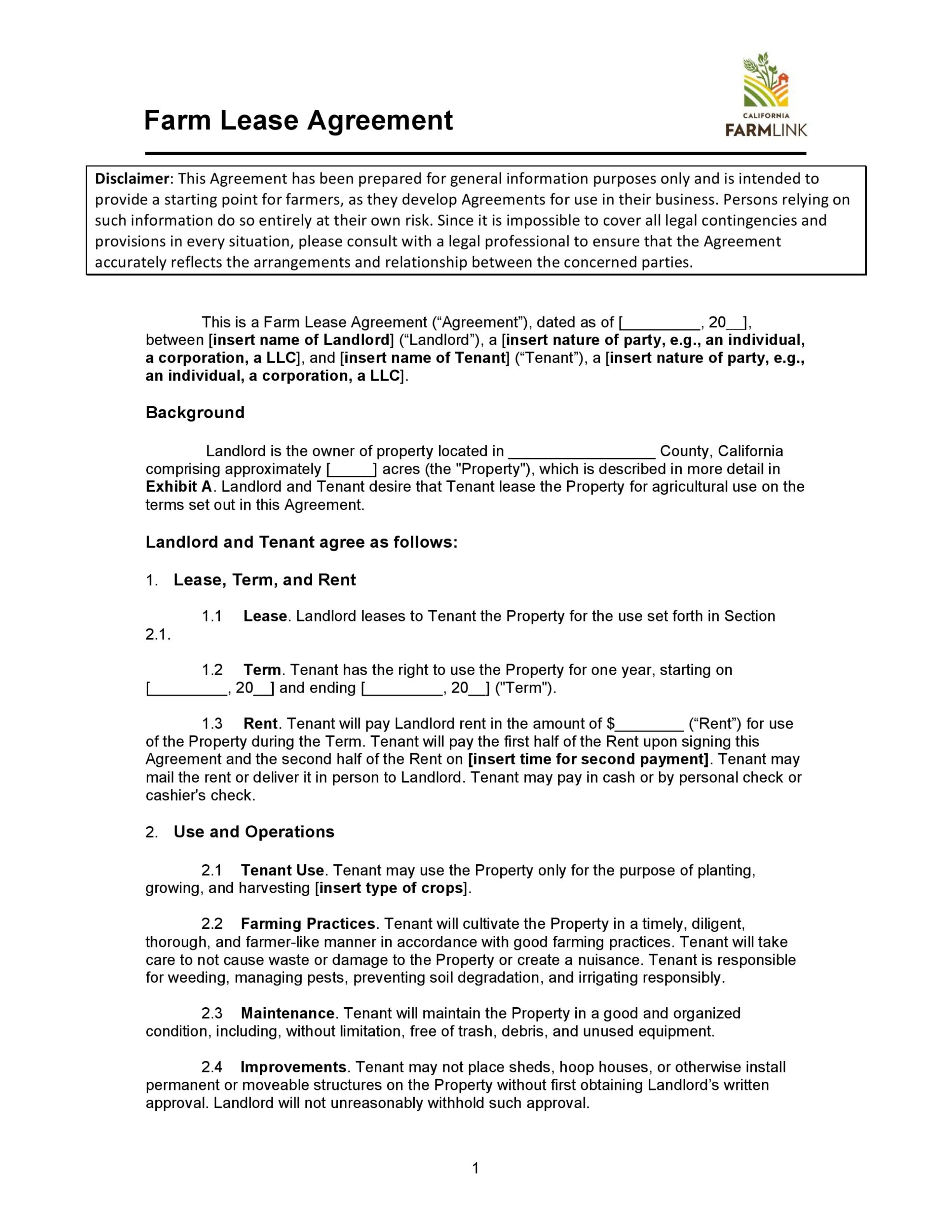 Farm Lease Agreement Sample | Master Of Template Document Throughout Ranch Lease Agreement Template
