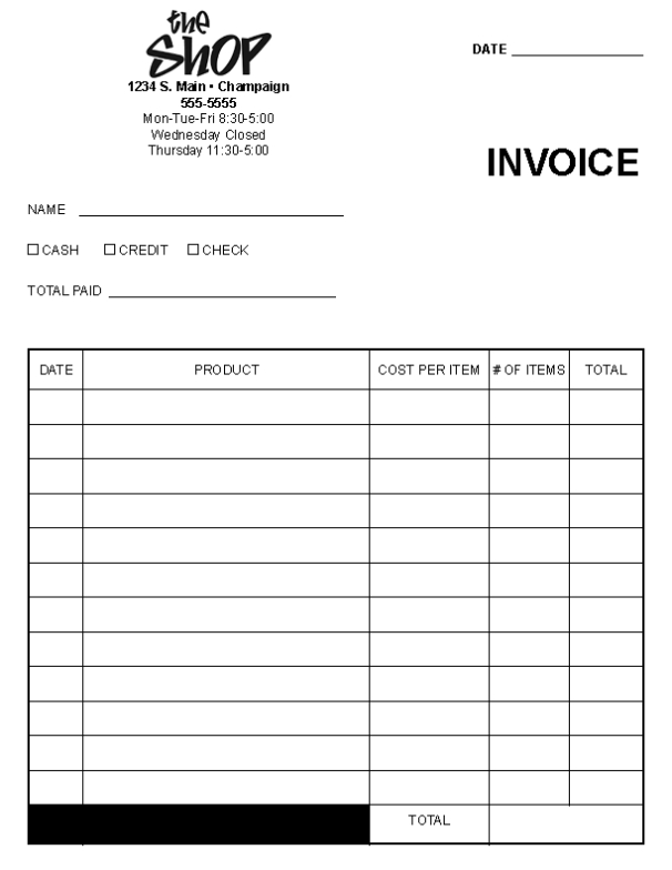 Fillable Pdf Form - Invoice | Lynn Amacher With Fillable Invoice Template Pdf