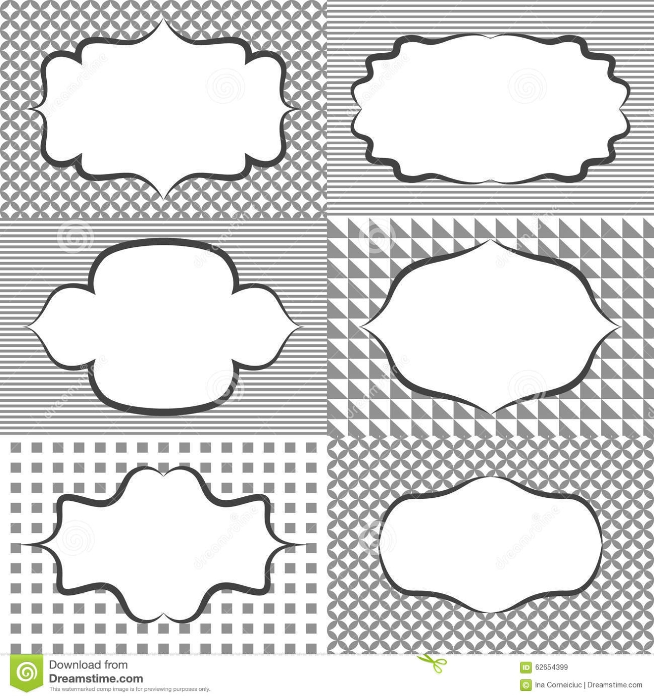 Frame Sticker Label Tags. Card Template Blanks For Stock Vector pertaining to Black And White Label Templates