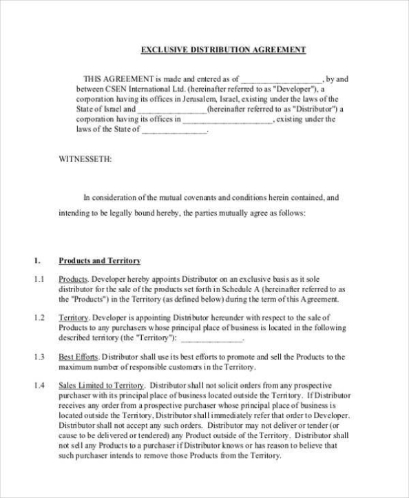 Free 10+ Distribution Agreement Forms In Pdf | Ms Word Pertaining To Estate Distribution Letter Template