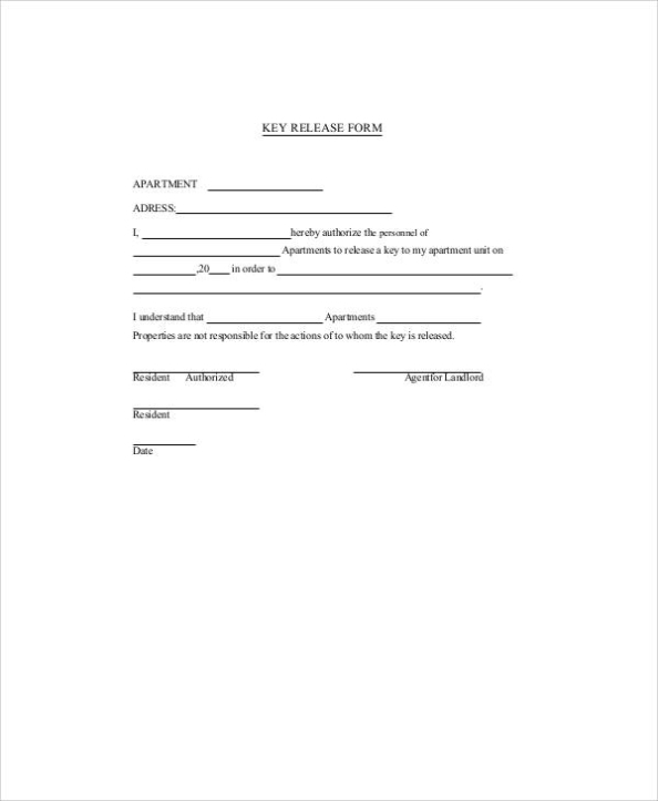 Free 10+ Sample Key Release Forms In Ms Word | Pdf Within Key Holder Agreement Template